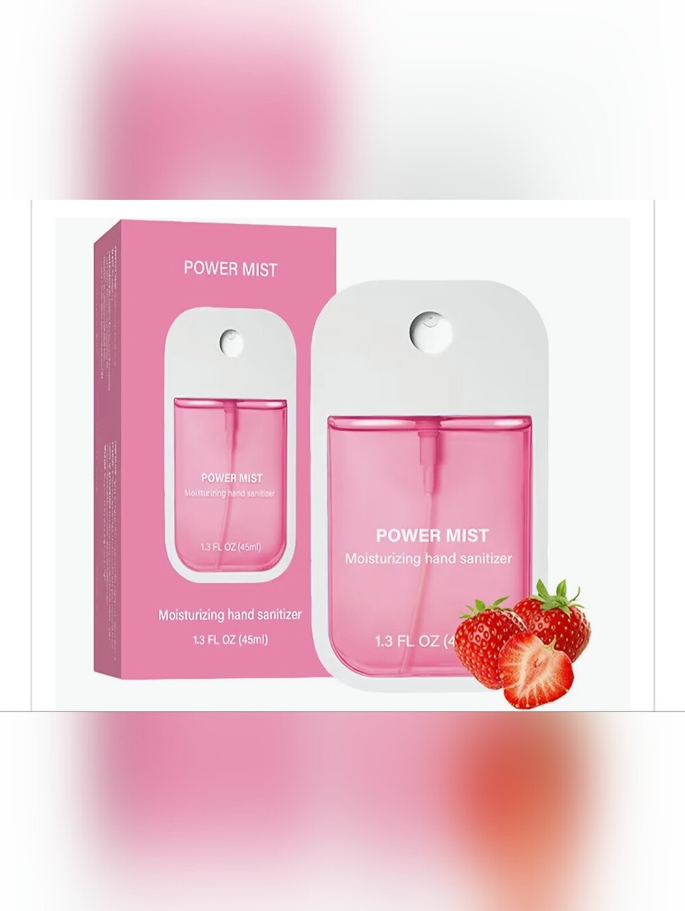 Power Mist Moisturizing Hand Sanitizer Spray Strawberry Scent 1.3oz Sealed